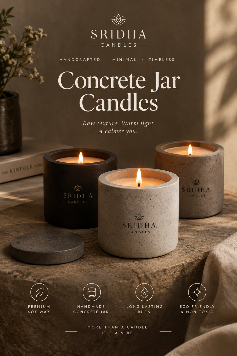 Concrete jar candles